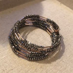Rose gold & hematite slinky